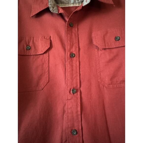 Mens Wrangler Work Shirt, Burgandy, comfort twill, short sleeve, Size L - Picture 5 of 9